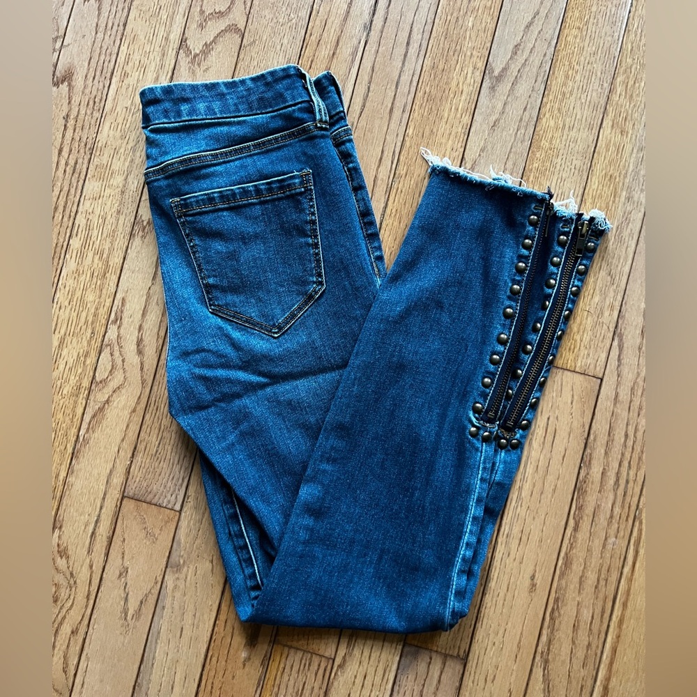 Liverpool Kayden Ankle Zip Skinny Jeans Stardust Studded Embellished - Size 2